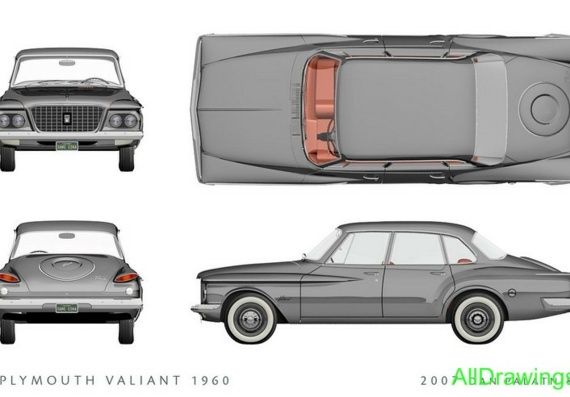 Plymouth Valiant (1960) (Плимут Валиант (1960)) - чертежи (рисунки) автомобиля